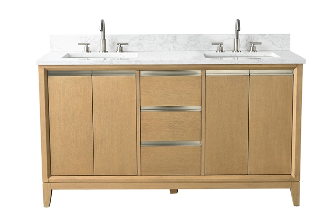 Vanity Art VA80 60" Double Sink Bathroom Vanity -Natural Oak