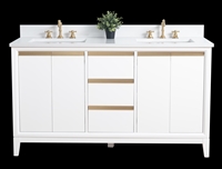 Vanity Art VA80 60" Double Sink Bathroom Vanity -White