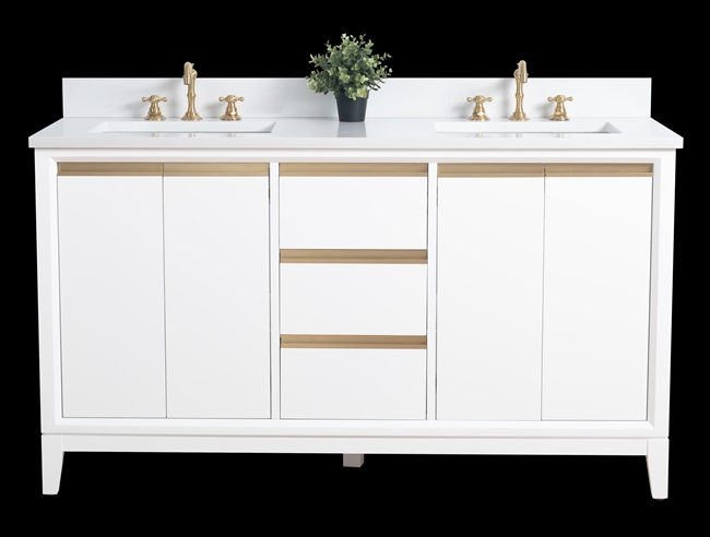 Vanity Art VA80 60" Double Sink Bathroom Vanity -White