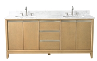 Vanity Art VA80 72" Double Sink Bathroom Vanity -Natural Oak