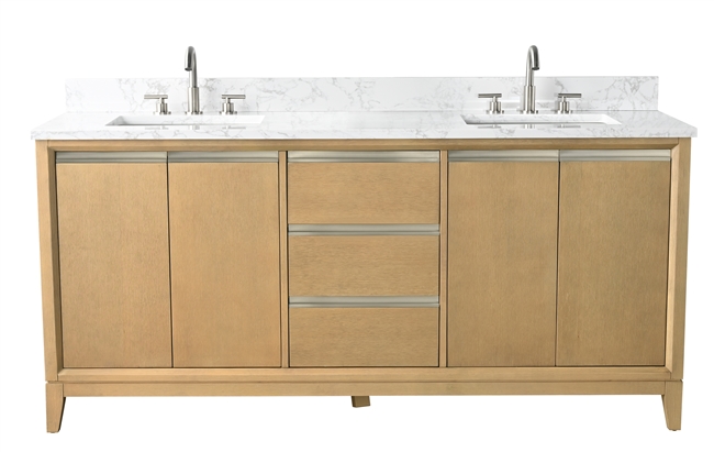 Vanity Art VA80 72" Double Sink Bathroom Vanity -Natural Oak