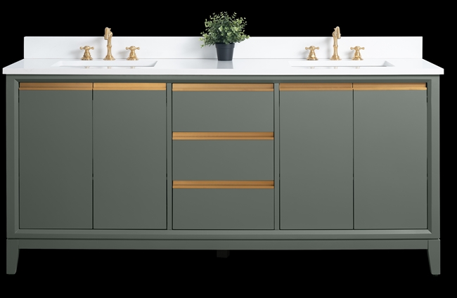 Vanity Art VA80 72" Double Sink Bathroom Vanity -Vintage Green