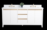 Vanity Art VA80 72" Double Sink Bathroom Vanity -White