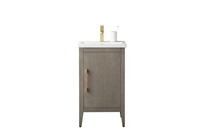 Vanity Art VA90 20" Single Sink Bathroom Vanity Cabinet with Ceramic Top - Driftwood Gray