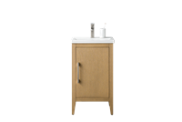 Vanity Art VA90 20" Single Sink Bathroom Vanity Cabinet with Ceramic Top - Natural Oak