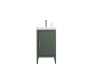 Vanity Art VA90 20" Single Sink Bathroom Vanity Cabinet with Ceramic Top - Vintage Green