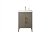 Vanity Art VA90 24" Single Sink Bathroom Vanity Cabinet with Ceramic Top -  Driftwood Gray