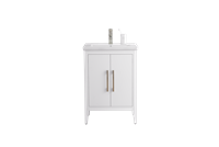 Vanity Art VA90 24" Single Sink Bathroom Vanity Cabinet with Ceramic Top - White