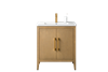 Vanity Art VA90 30" Single Sink Bathroom Vanity Cabinet with Ceramic Top -Natural Oak