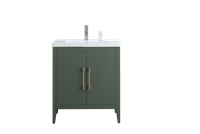 Vanity Art VA90 30" Single Sink Bathroom Vanity Cabinet with Ceramic Top - Vintage Green