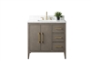 Vanity Art VA90 36" Single Sink Bathroom Vanity Cabinet with Ceramic Top -Driftwood Gray