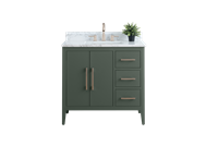 Vanity Art VA90 36" Single Sink Bathroom Vanity Cabinet with Ceramic Top -Vintage Green