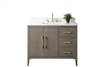 Vanity Art VA90 42" Single Sink Bathroom Vanity Cabinet with Ceramic Top -Driftwood Gray