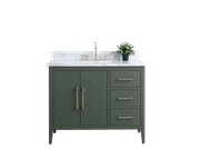 Vanity Art VA90 42" Single Sink Bathroom Vanity Cabinet with Ceramic Top -Vintage Green