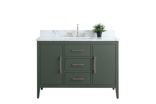 Vanity Art VA90 48" Single Sink Bathroom Vanity Cabinet with Ceramic Top -Vintage Green