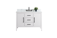 Vanity Art VA90 48" Single Sink Bathroom Vanity Cabinet with Ceramic Top -White