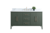 Vanity Art VA90 60" Single Sink Bathroom Vanity Cabinet with Ceramic Top -Vintage Green