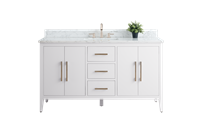 Vanity Art VA90 60" Single Sink Bathroom Vanity Cabinet with Ceramic Top -White