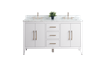 Vanity Art VA90 60" Double Sink Bathroom Vanity Cabinet with Ceramic Top -White