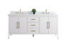 Vanity Art VA90 72" Double Sink Bathroom Vanity Cabinet with Ceramic Top -White